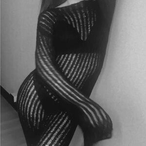 Belle The Label Black Long Sleeve Knit/Crochet Maxi Dress SIZE SMALL/MEDIUM